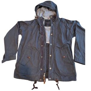 Retro Tommy Hilfiger Dark Blue Hooded Raincoat